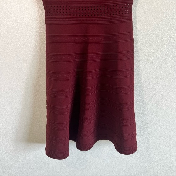 Sandro Red Short Sleeve Fit & Flare Dress 4 - Picture 6 of 7